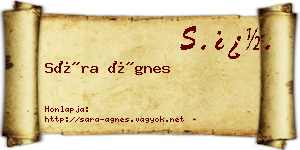 Sára Ágnes névjegykártya